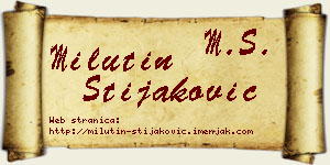 Milutin Stijaković vizit kartica